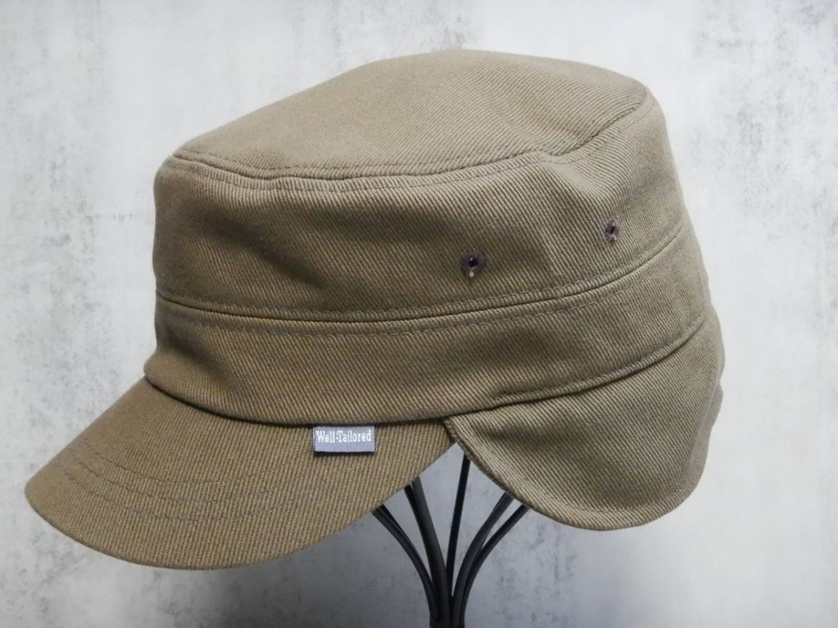 Well Tailored ワークキャップ カラー:オリーブ (頭廻りサイズ:約58㎝※紐調整可）保管品 / 帽子 CAP コットン 綿 美品 ウェルテイラード_画像1