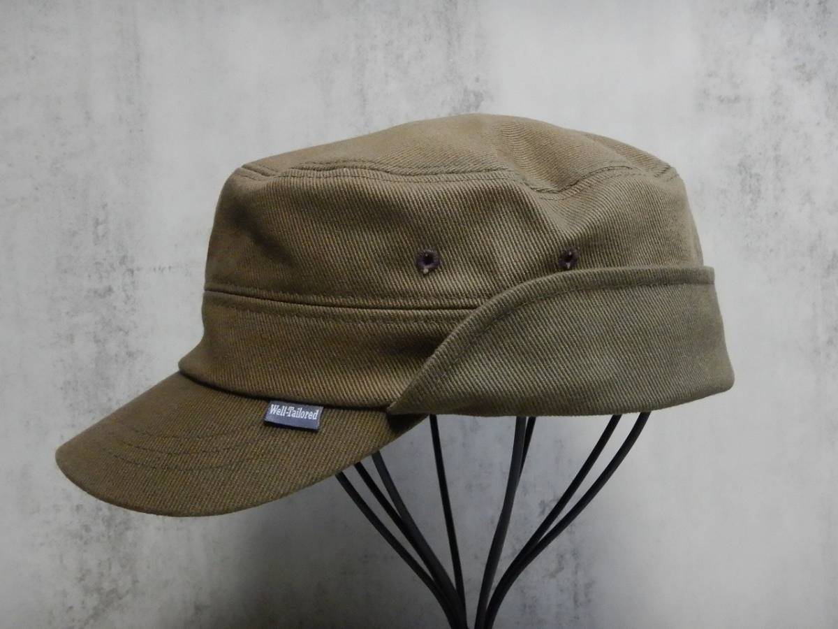 Well Tailored ワークキャップ カラー:オリーブ (頭廻りサイズ:約58㎝※紐調整可）保管品 / 帽子 CAP コットン 綿 美品 ウェルテイラード_画像7