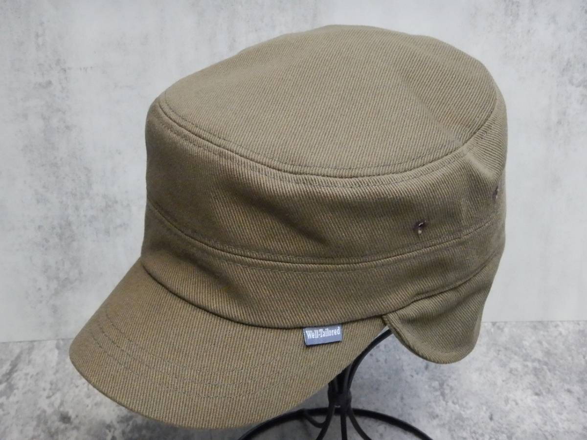 Well Tailored ワークキャップ カラー:オリーブ (頭廻りサイズ:約58㎝※紐調整可）保管品 / 帽子 CAP コットン 綿 美品 ウェルテイラード_画像5