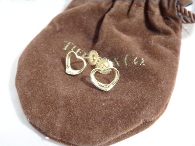 【冬バーゲン★特別送料無料!】 美品 TIFFANY&Co./ティファニー◆オープンハートピアス 750◆K18 イエローゴールド 1.6g ペアセット ピアス