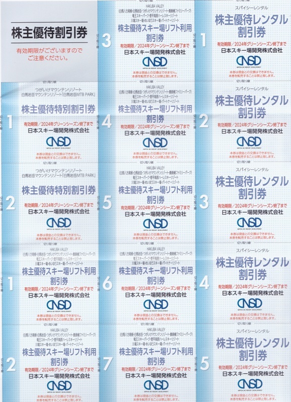 日本スキー場開発　株主優待券　最新　2023-24年シーズン　送料込　一式　セット_画像2