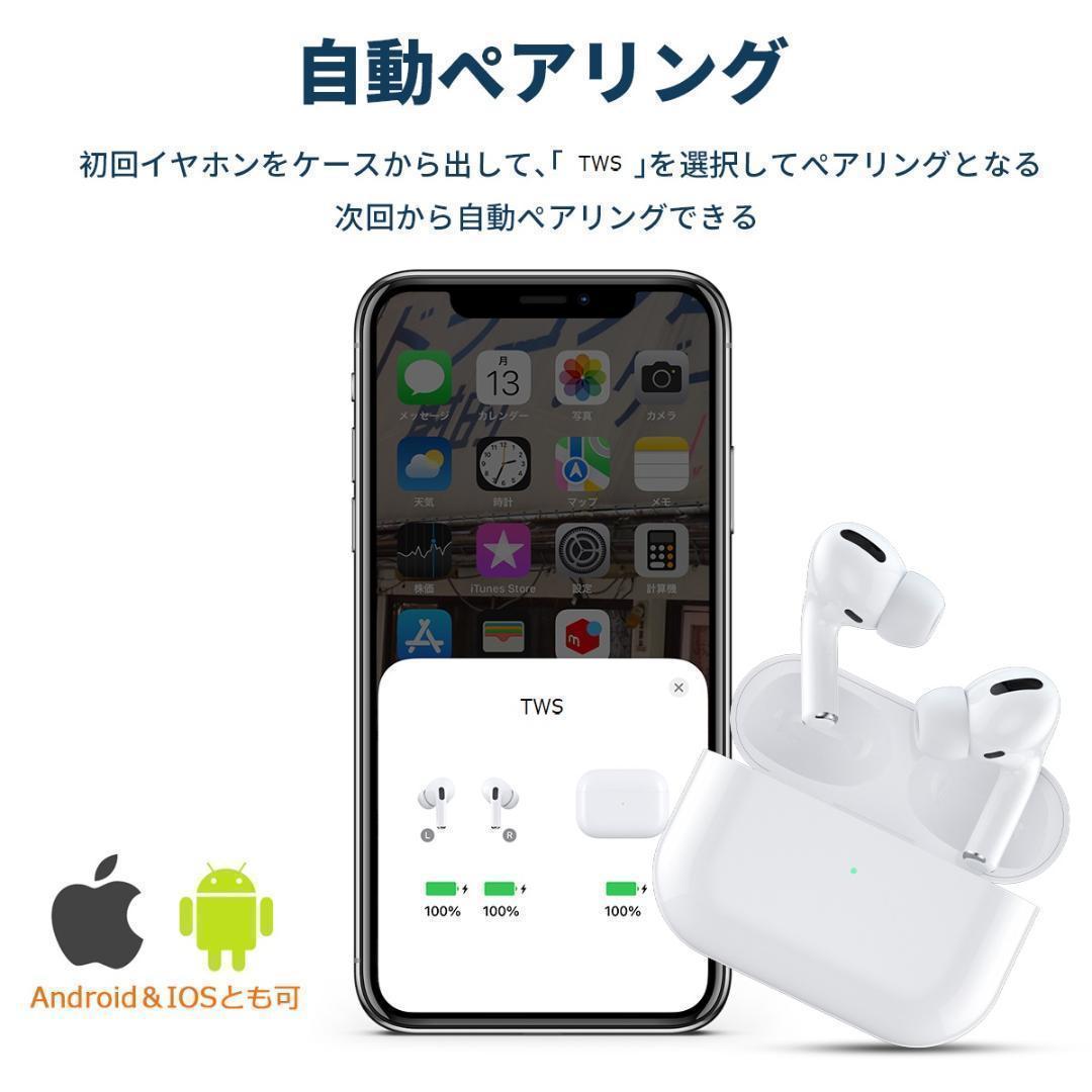 新品 AirPods Pro第2世代 代替品 ワイヤレスイヤホン Bluetooth 5.3 TWS 充電ケース付 イヤホン 高品質 Android iPhone 8 X 11 12 13 14..._画像4