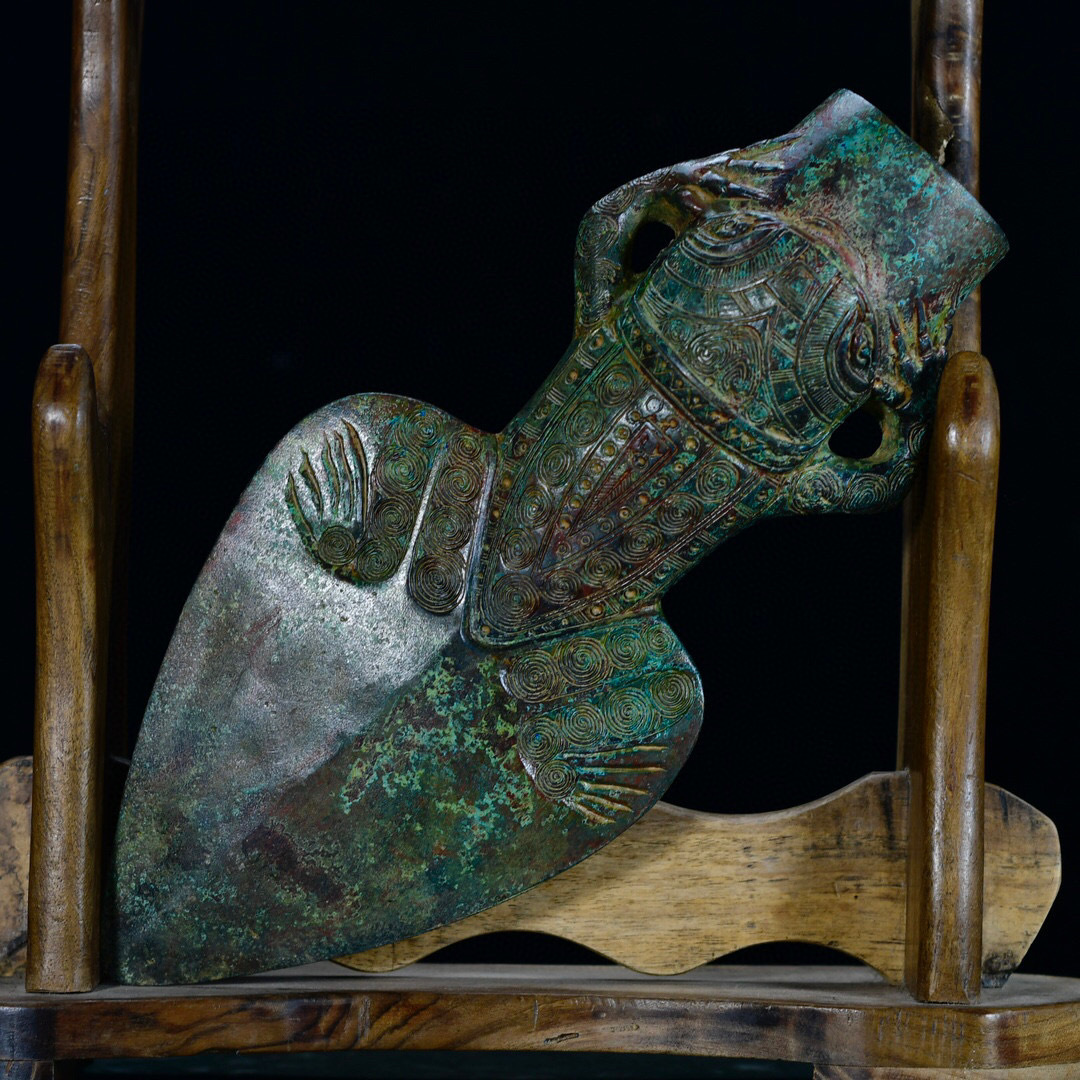 ▽鴻▽ 漢 青銅製 矛頭 置物 古賞物 中国古玩 中国古美術