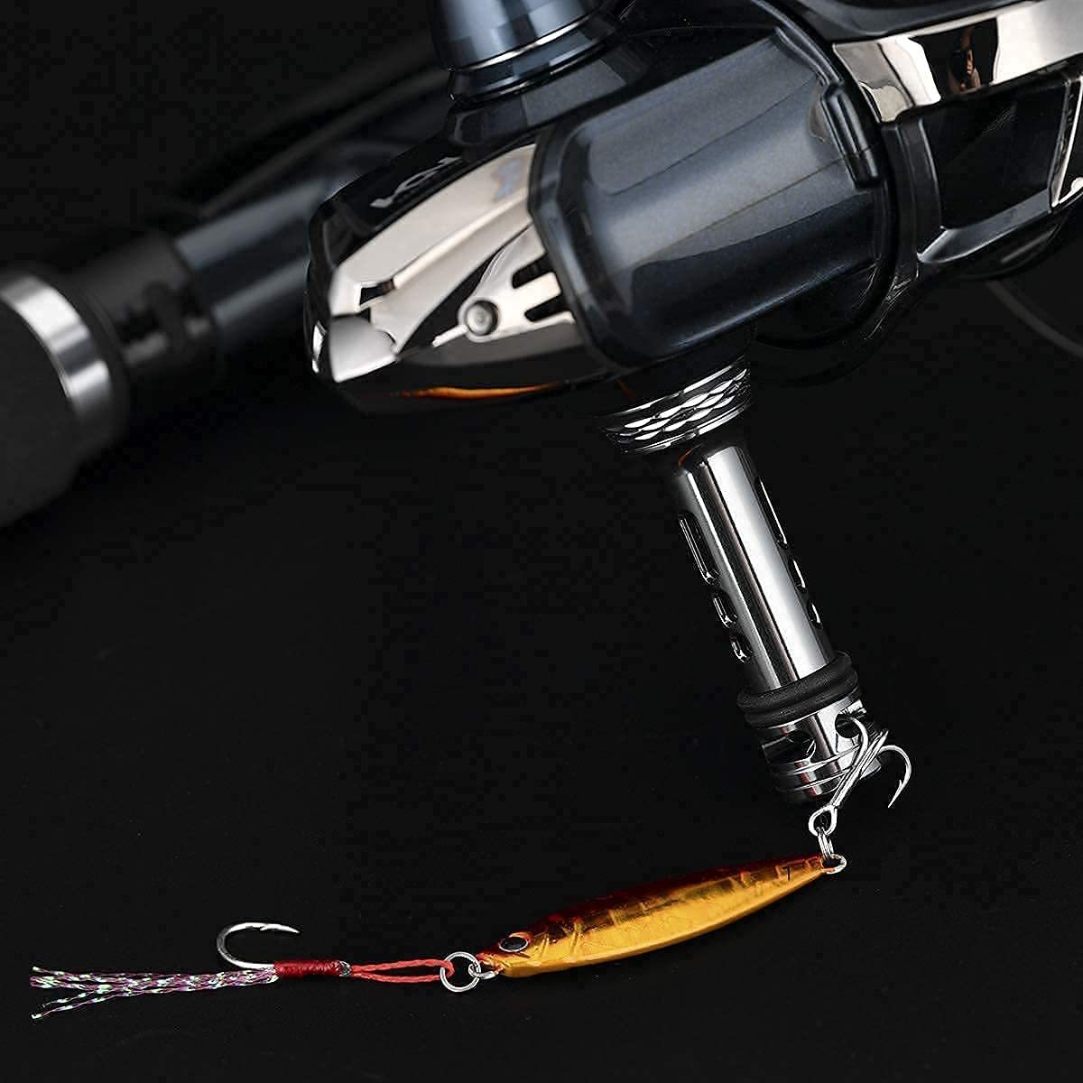 GOMEXUS ゴメクサス リールスタンド R5SK ガンメタル シマノ ダイワ 用 ボディキーパー Shimano Daiwa 42mm ケミホタル収納可能_画像2