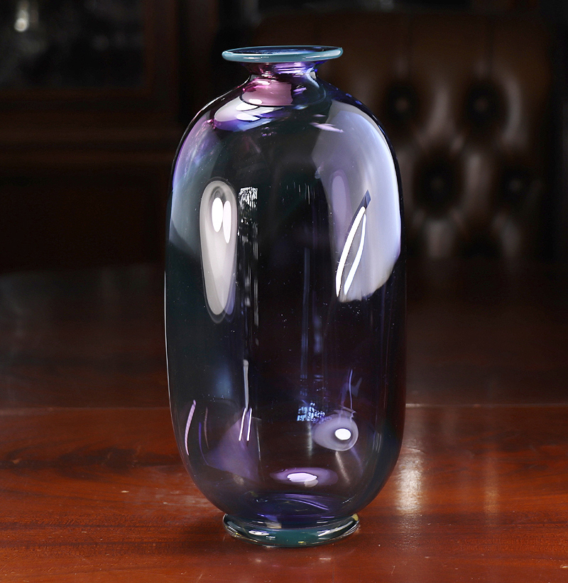【開】『Trancejo W.R.C.』 スウェーデン製 虹色マルチカラーガラスベース 花瓶 ガラス・ウェア SG30の画像3