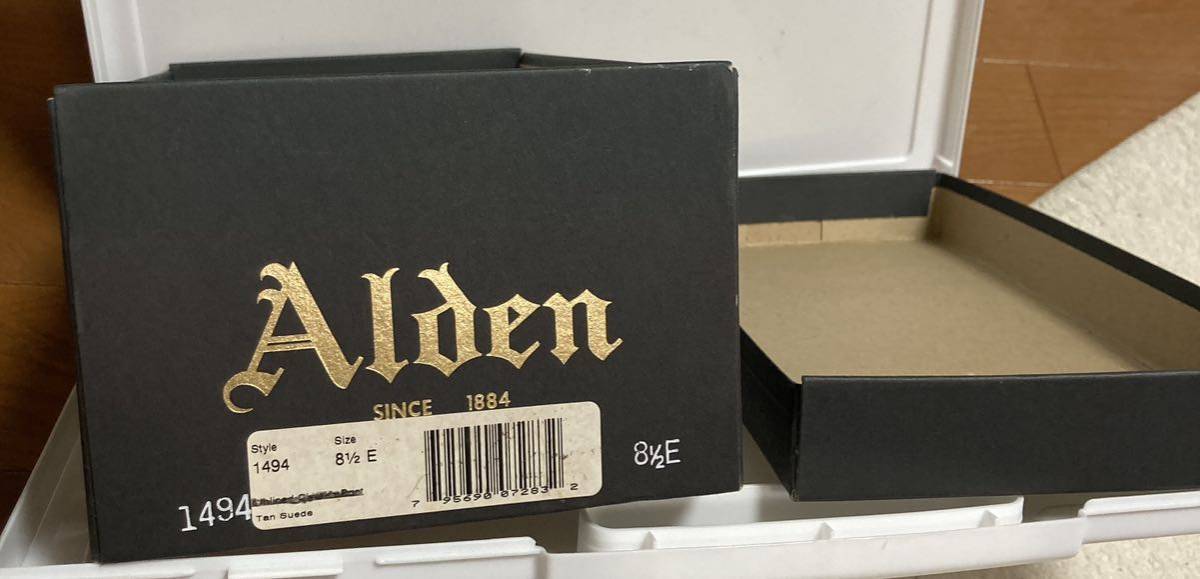 オールデン #1494 8-1/2 C/E アンラインドチャッカブーツ スエード TAN 箱付 現物写真 ALDEN 8.5 8HD _画像9