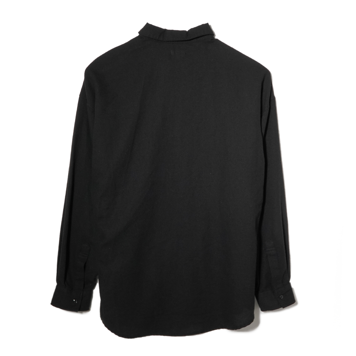 【新品】ネルシャツ 無地 ルーズフィット■3L（2XL,XXL）サイズ / BLACK■ブラック ビッグシルエット フランネル ソリッドカラー ネル81300の画像2