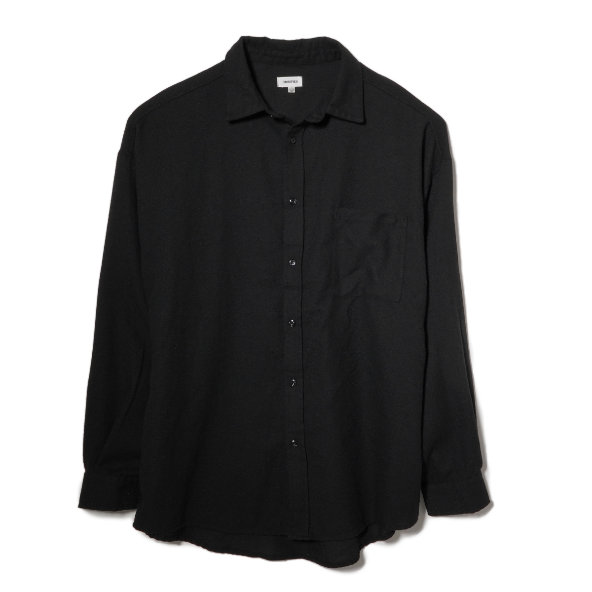 【新品】ネルシャツ 無地 ルーズフィット■3L（2XL,XXL）サイズ / BLACK■ブラック ビッグシルエット フランネル ソリッドカラー ネル81300の画像1