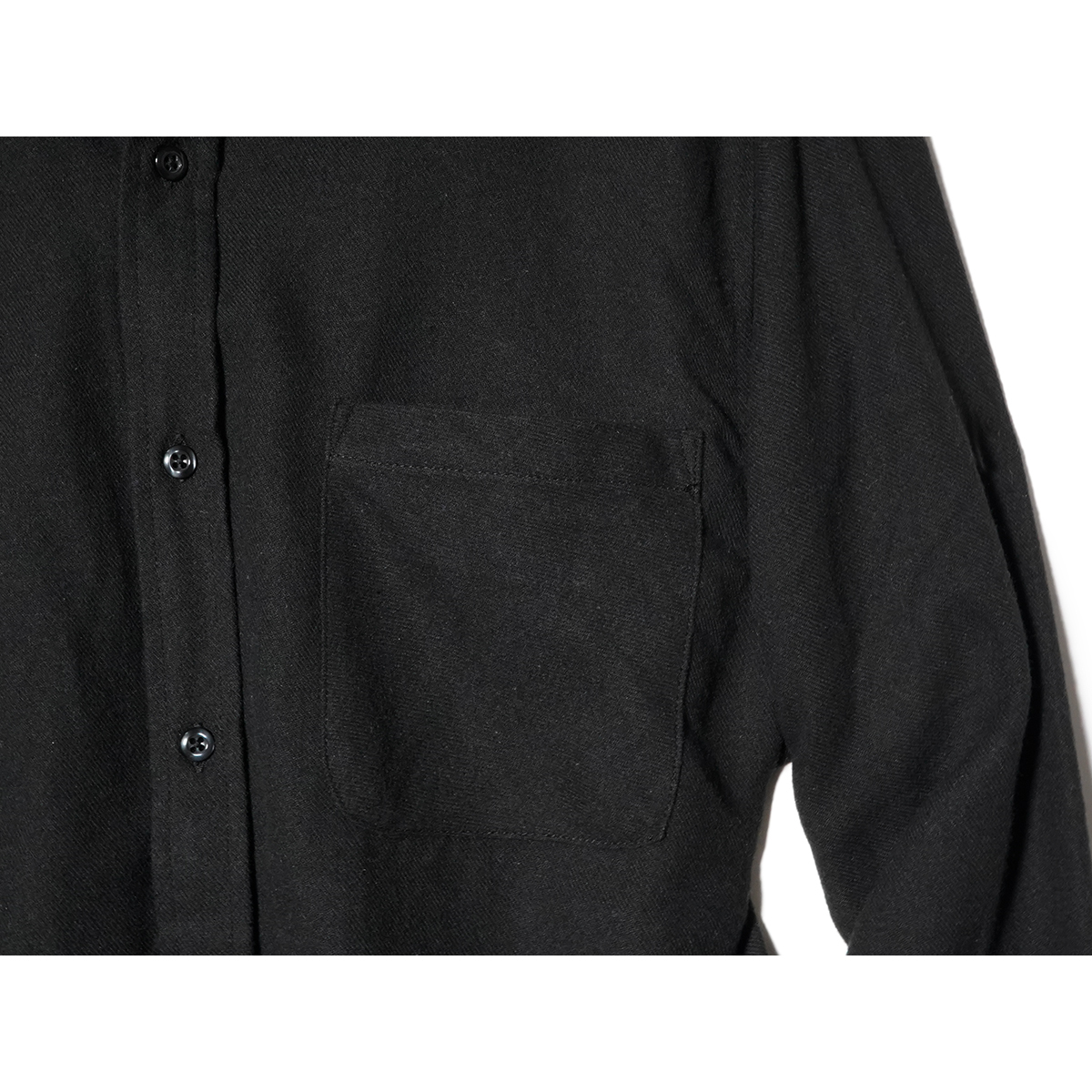 【新品】ネルシャツ 無地 ルーズフィット■5L（4XL）サイズ / BLACK■ブラック黒 ビッグシルエット フランネル ソリッドカラー ネル81300_画像4