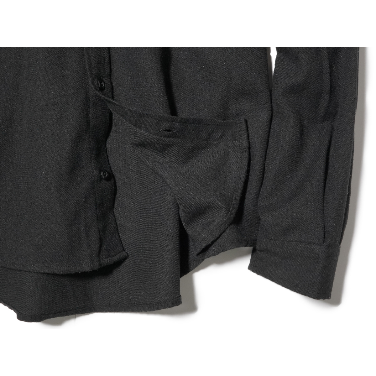 【新品】ネルシャツ 無地 ルーズフィット■5L（4XL）サイズ / BLACK■ブラック黒 ビッグシルエット フランネル ソリッドカラー ネル81300_画像6