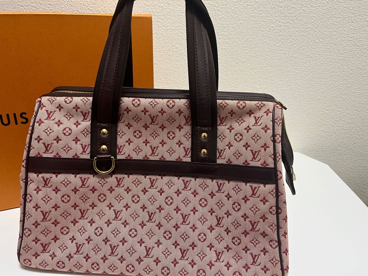 LOUIS VUITTON ルイヴィトン ボストン　キャンパス モノグラム トートバッグ 極美品　ジョセフィーヌ　チェリーレッド