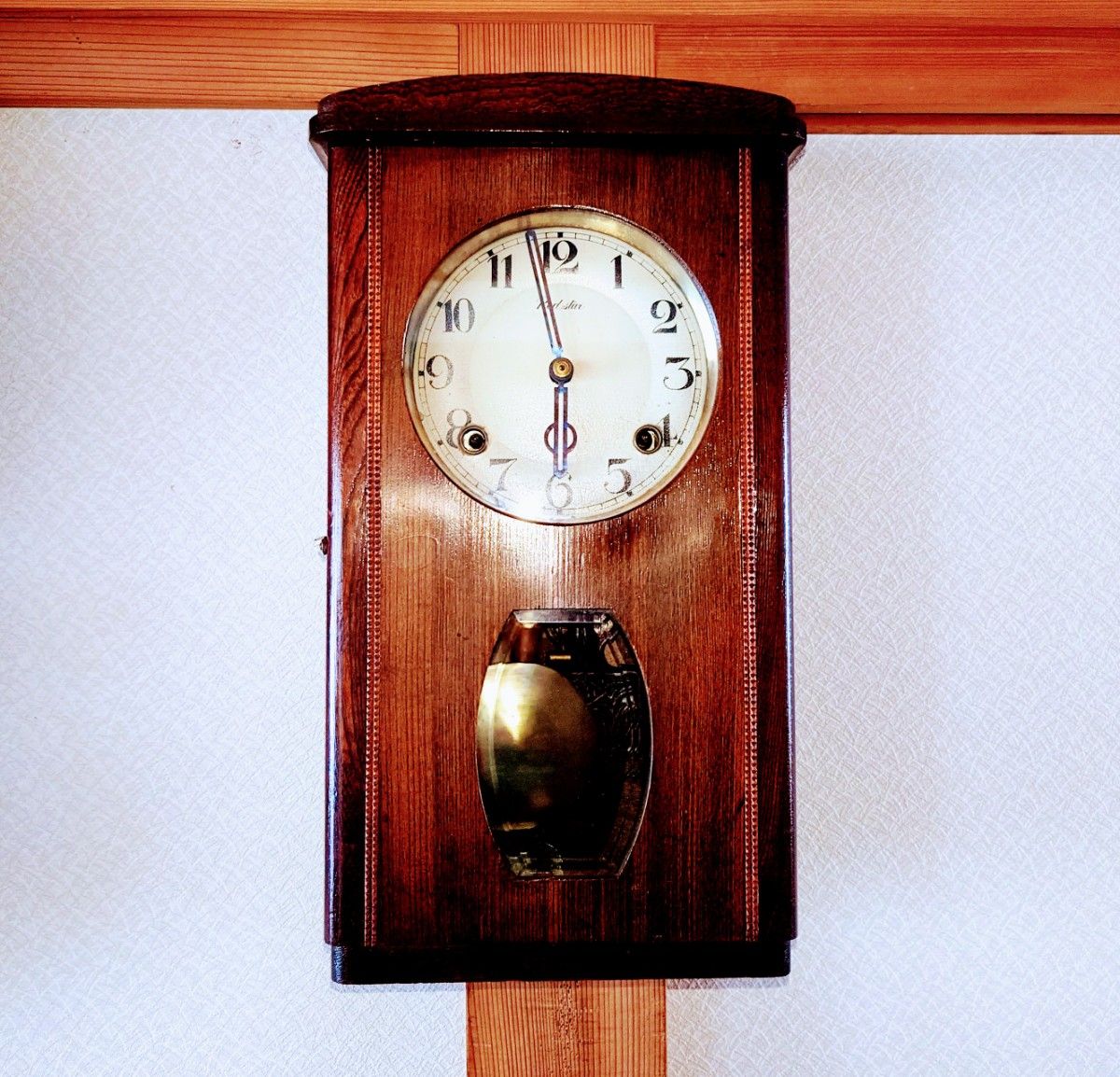 〈完動・美品〉明治時計　戦中期アルミ機械　宮型ゼンマイ振り子時計　古時計 Yahoo!フリマ（旧）
