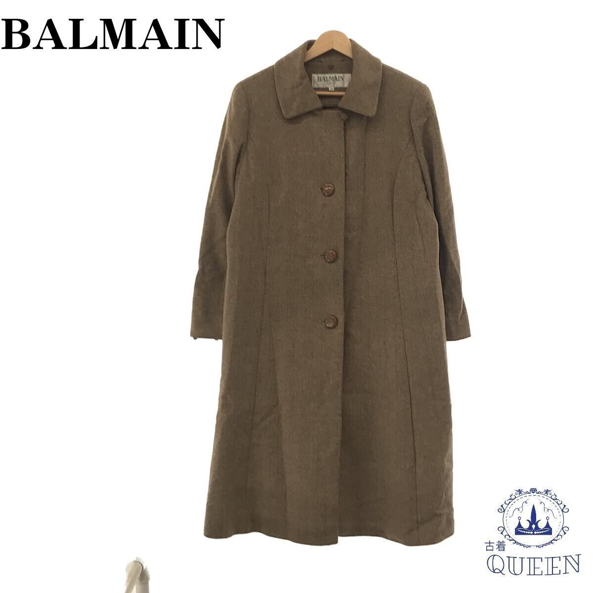 ☆美品☆ BALMAIN バルマン コート ロングコート レディース ベージュ 13 901-524 送料無料_画像1