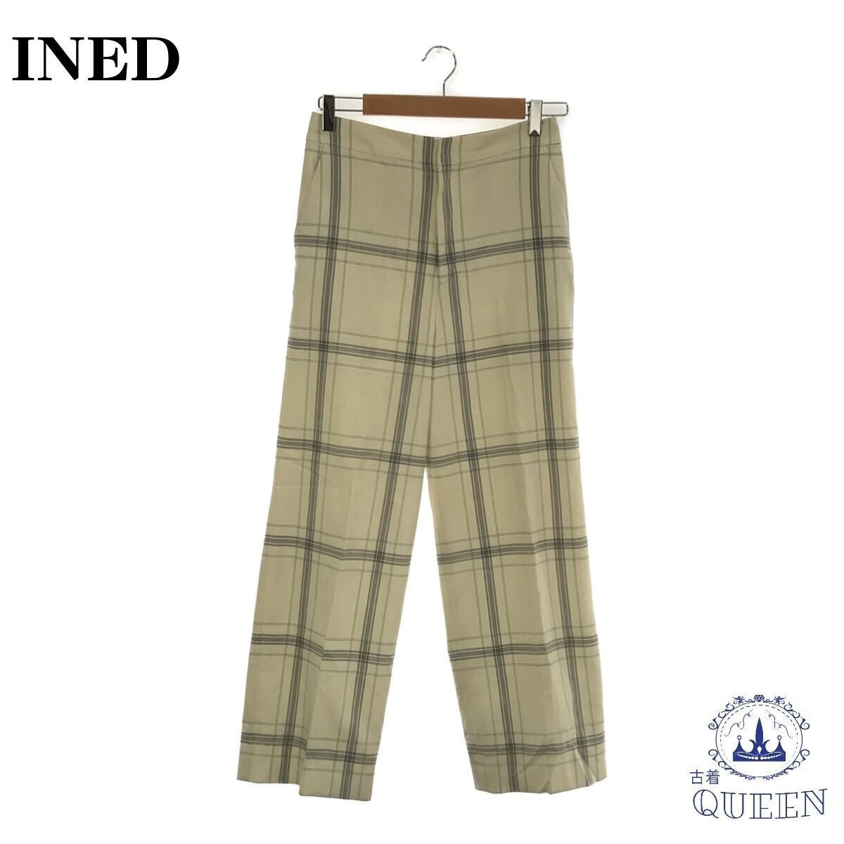 * beautiful goods * Ined INED pants slacks lady's casual strut check 9 901-889 free shipping 
