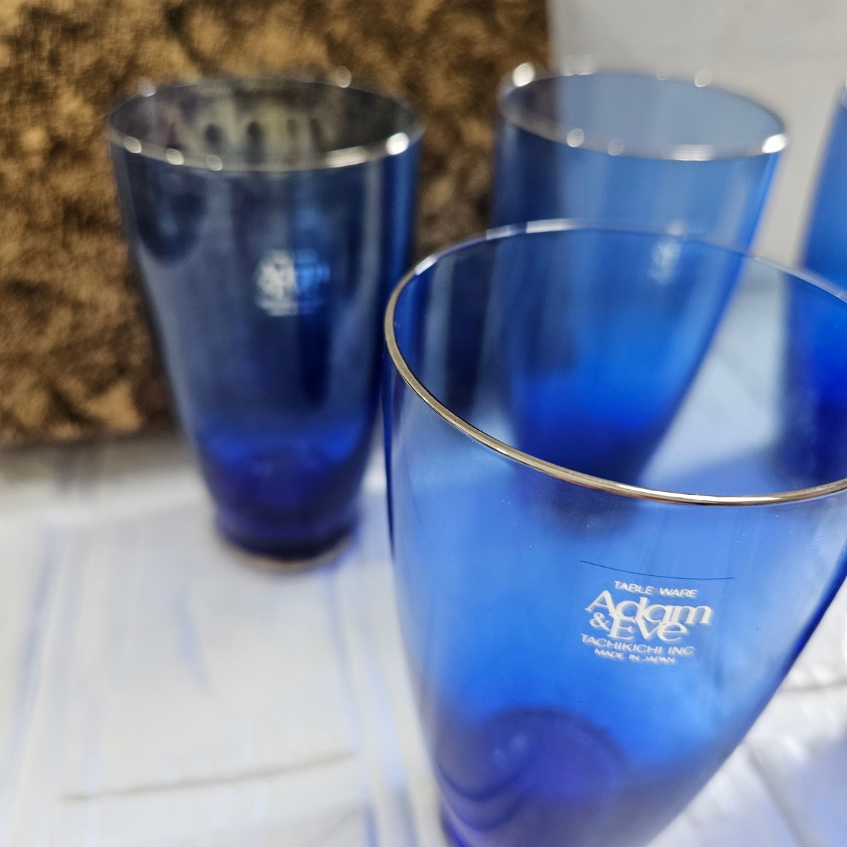 【未使用】ブルーグラス　シュネー　ビアグラス　アダムとイブ　5個セット　食器　ガラス　グラス　 コレクション_画像8