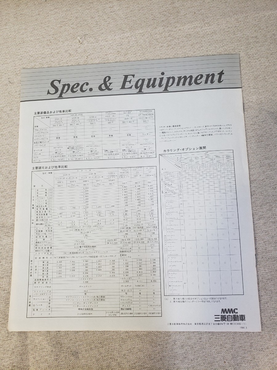 社外秘 三菱 自動車 スタリオン 営業マン用資料 2冊セット / 商品マニュアル 『 STARION STORY 』 1982年 / 商品データブック 1984年_画像7