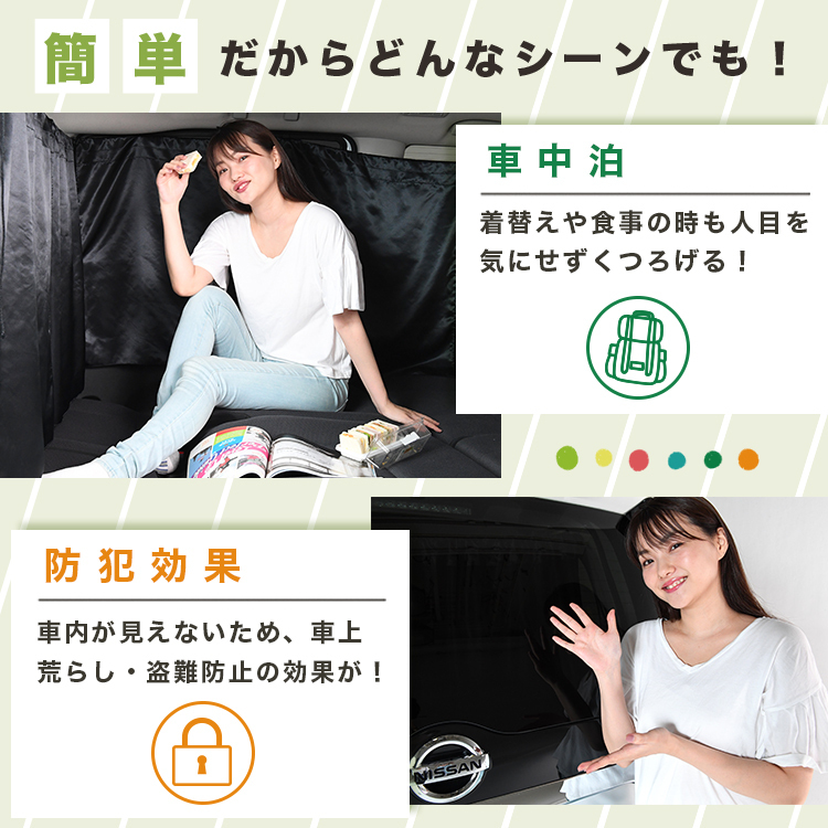 超P祭100円 車 カーテン ノア ヴォクシー 70系 ZRR70 ZRR75 日よけ 日除け 間仕切り UV 汎用 「ネコポス」No.01_画像6