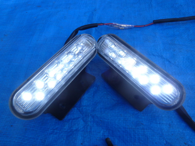 ♪♪♪ IPF LED デイライト ライト ホワイト 夜間 超明るい 12V　取り付けステー 付 点灯確認済 左右 軽貨配送 サンバー エブリィ ♪♪♪_画像2