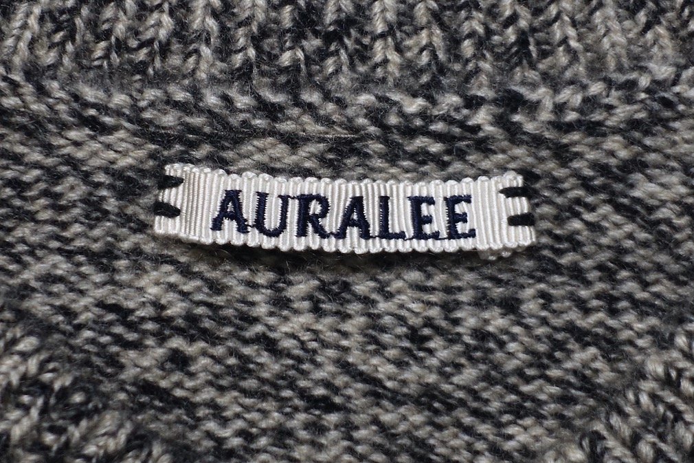 18AW 定価6万 超美品 AURALEE オーラリー BABY CASHMERE MELANGE KNIT P/O ベビーカシミヤ メランジ ニット セーター A8AP01BT メンズ 4_画像3