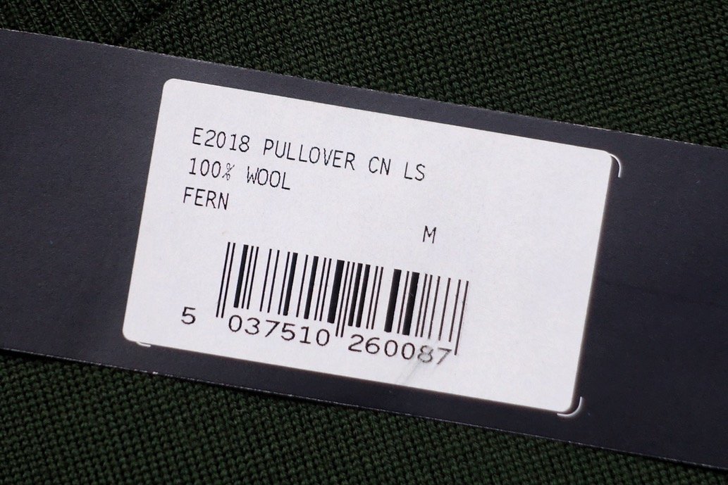新品未使用 JOHN SMEDLEY ジョンスメドレー E2018 PULLOVER クルーネック ニット セーター 24ゲージ メリノウール グリーン系 メンズ M_画像4