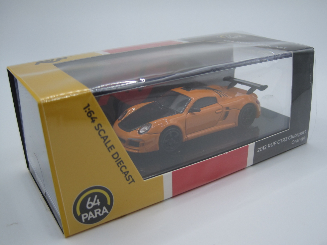 【気軽に楽しむ大人のインテリア】PARAGON PORSCHE Ruf CTR3 ClubSports 左ハンドル/Orange-1/64 ☆未使用、未展示品☆即決有★彡_画像9