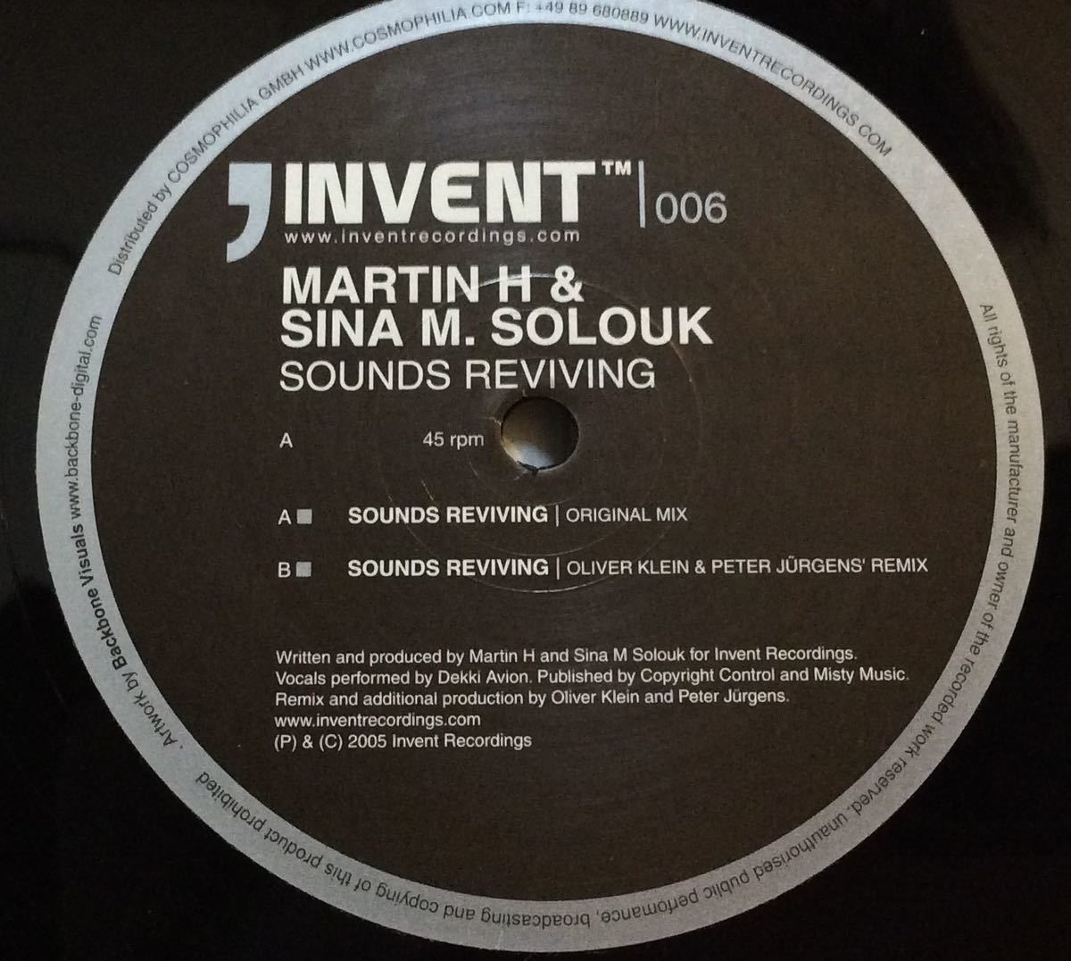 Martin H & Sina M. Solouk - Sounds Reviving /Invent Recordings_画像1