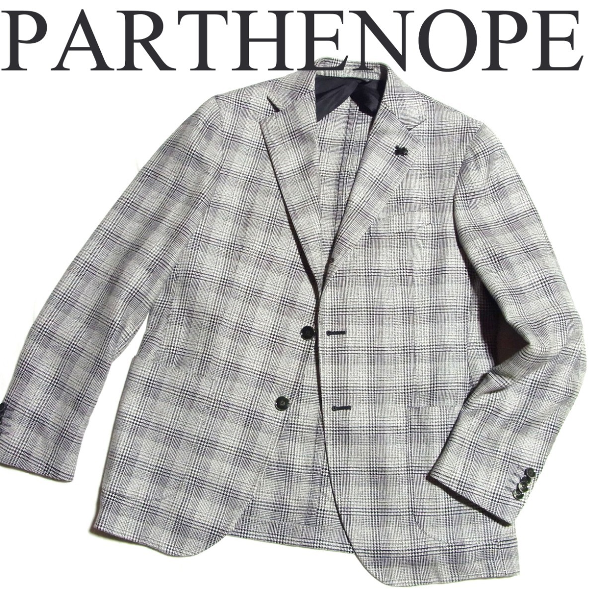PARTENOPE パルテノペ シルク ウール チェック 3B テーラード PARTENOPE パルテノペ シルク ウール チェック 3B テーラード