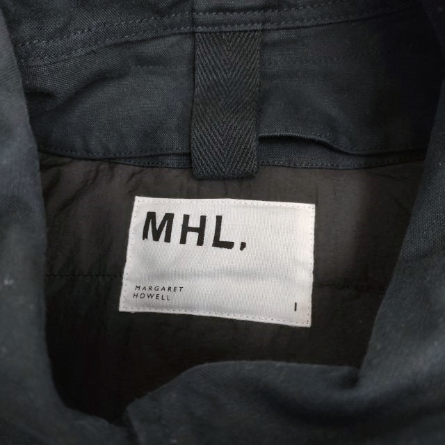 MHL. 595-0210502 UNEVEN COTTON CANVAS ダウンライナー付 スタンドカラー コート ネイビー エムエイチエル 3-1116A 213758_画像4