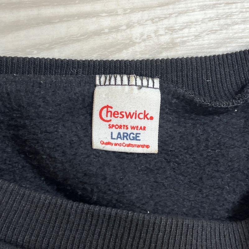 Cheswick/チェスウィック/ビンテージプリント/半袖クルーネックスウェット/ブラック/Lサイズ/袖刺繍/ラグランスリーブ_画像6