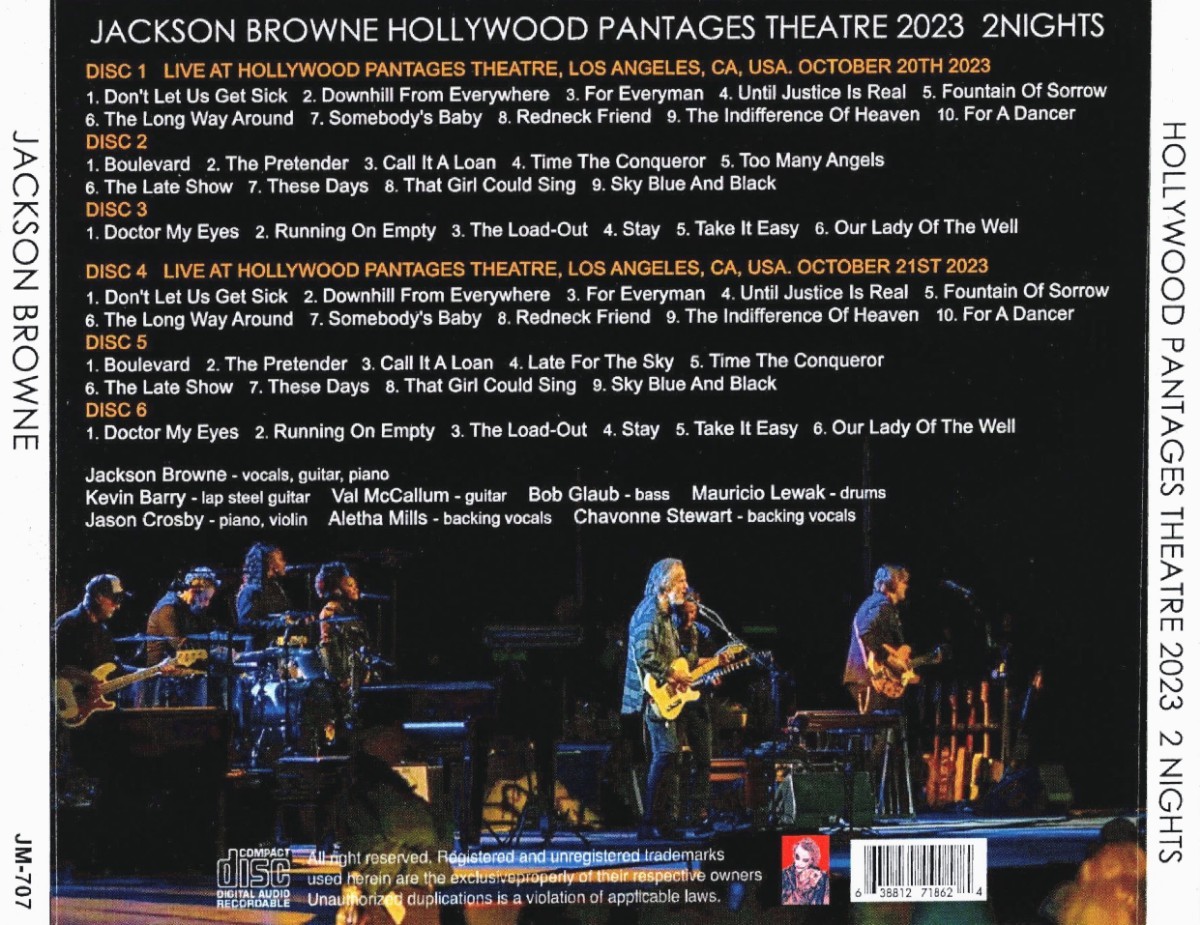 JACKSON BROWNE 「HOLLYWOOD PANTAGES THEATRE 2023 2 NIGHTS」ジャクソン・ブラウン_画像9