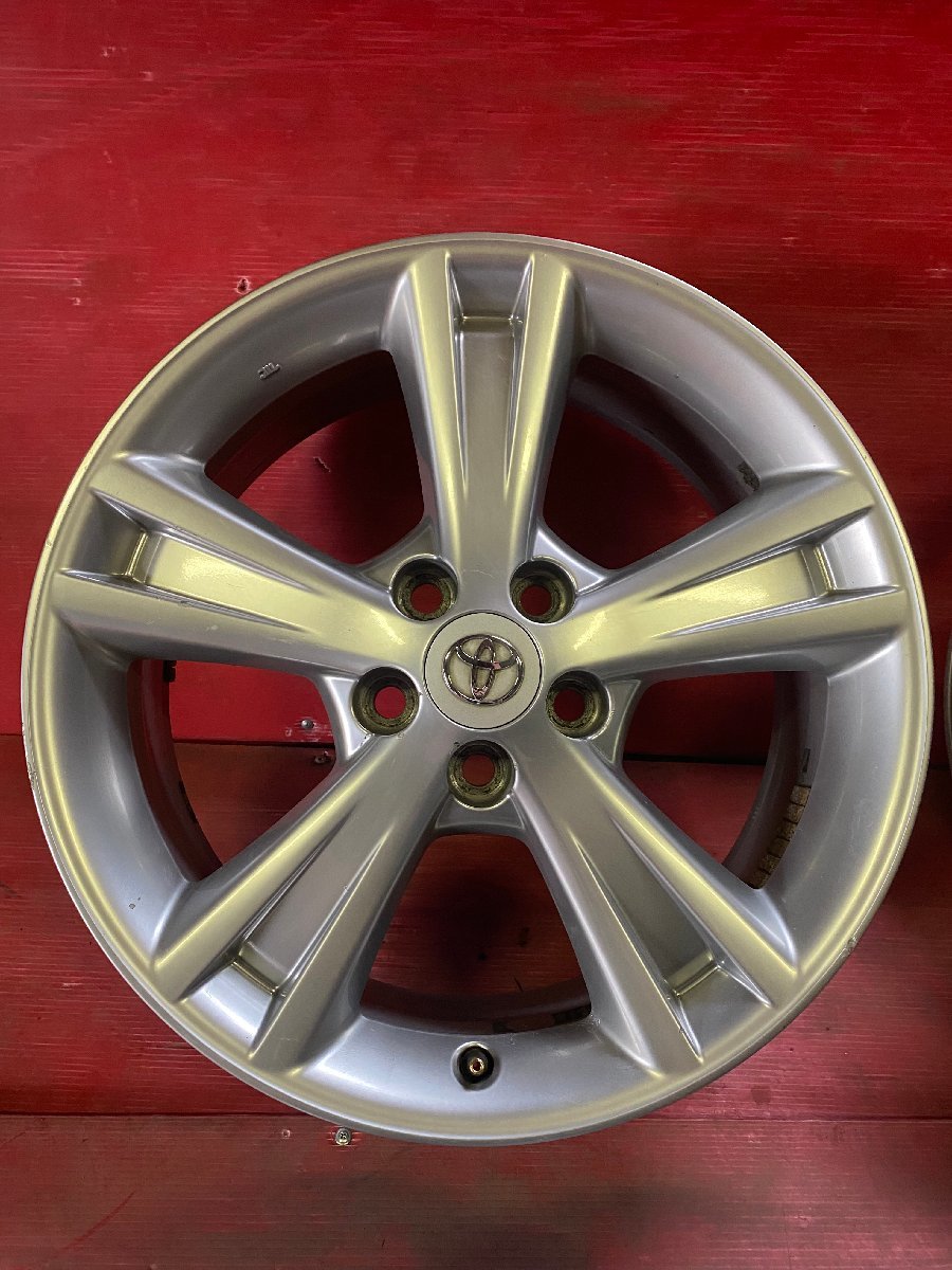 【送料無料】中古 トヨタ ハリアー純正 18x7.0+35 114.3-5H RAV4等 アルミホイール4本SET【40427432】_画像4