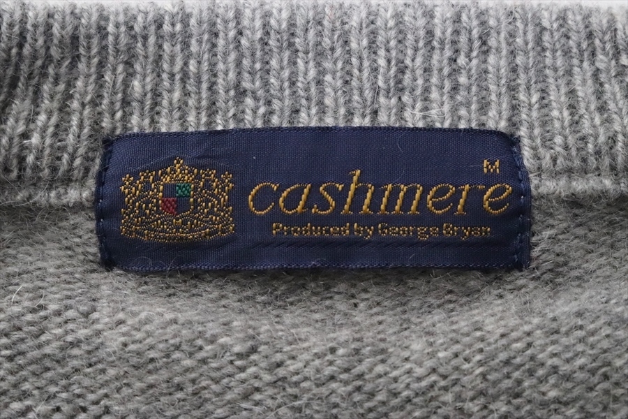 cashmere 上質！メンズ カシミヤ100％ Vネック セーター M グレー_画像5