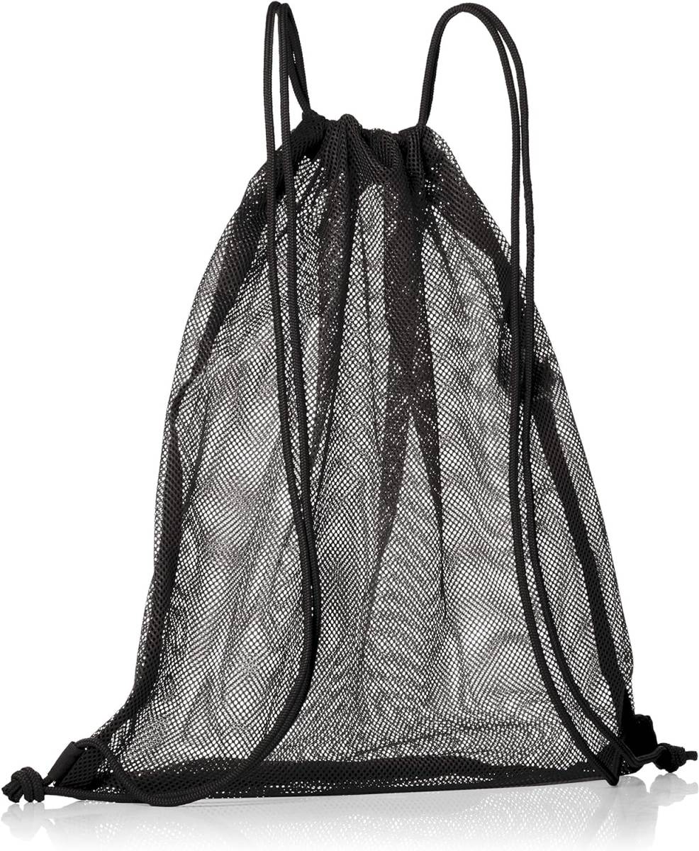 【KCM】Z-bag-74★新品★【adidas/アディダス】メッシュ　ジムサック　ジムバッグ　ナップサック　マルチバッグ　29739　 ブラック_画像2