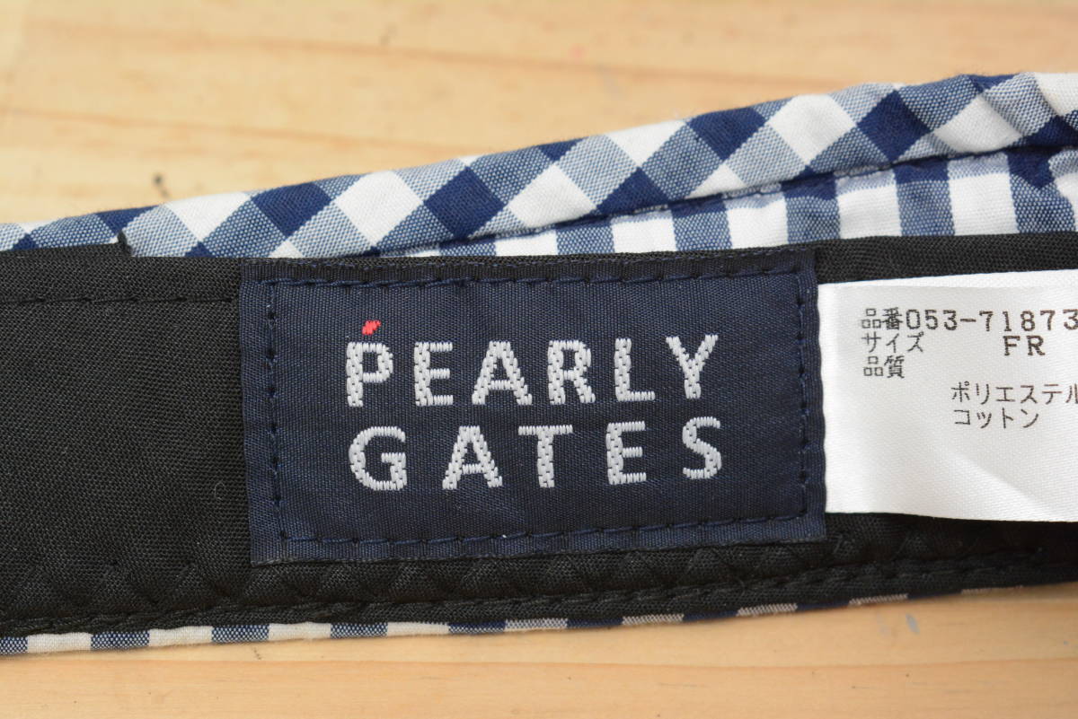 ★売切り★【人気ブランド】パーリーゲイツ PEARLY GATES バイザー チェック柄 ネイビー フリーサイズ サンバイザー 品番 053-7187308_画像9