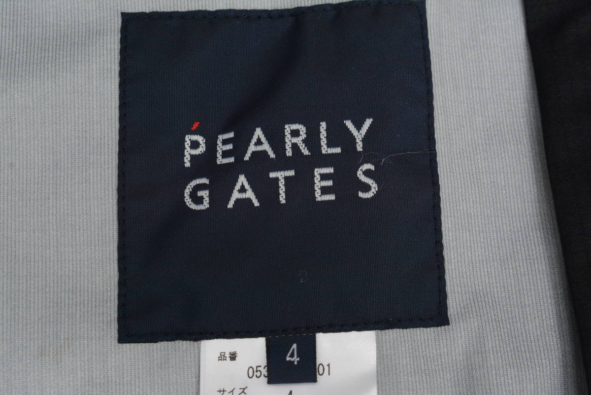 【程度良好 人気ブランド】パーリーゲイツ PEARLY GATES メンズ 長袖 ウィンドブレーカー ロゴ ブラック サイズ4 男性用 053-1220101の画像9
