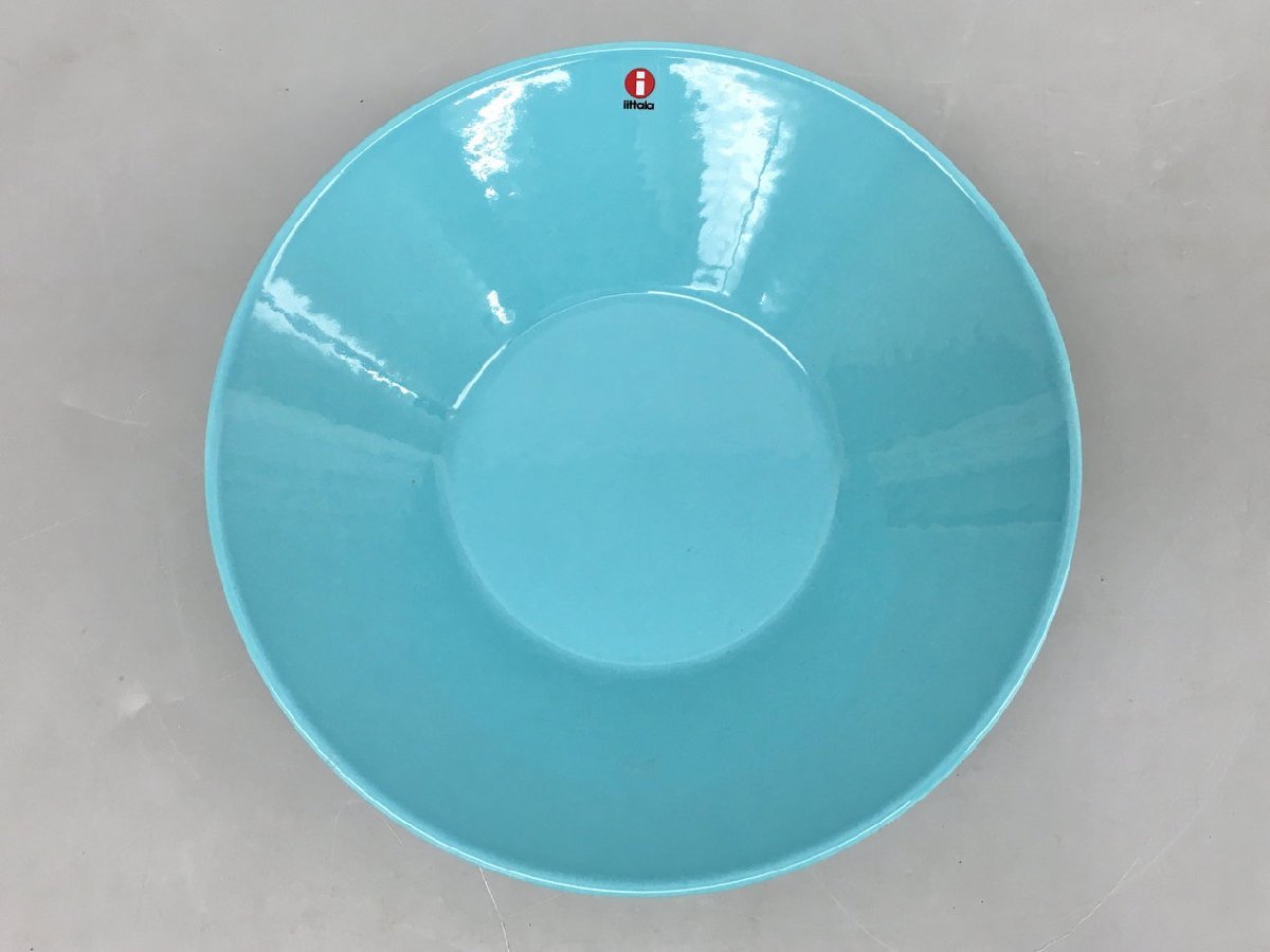 イッタラ iittala 21.5cm 深皿 ティーマ ターコイズブルー 廃番色 電子レンジ対応 ボウル ディーププレート 未使用 2311LT012の画像2