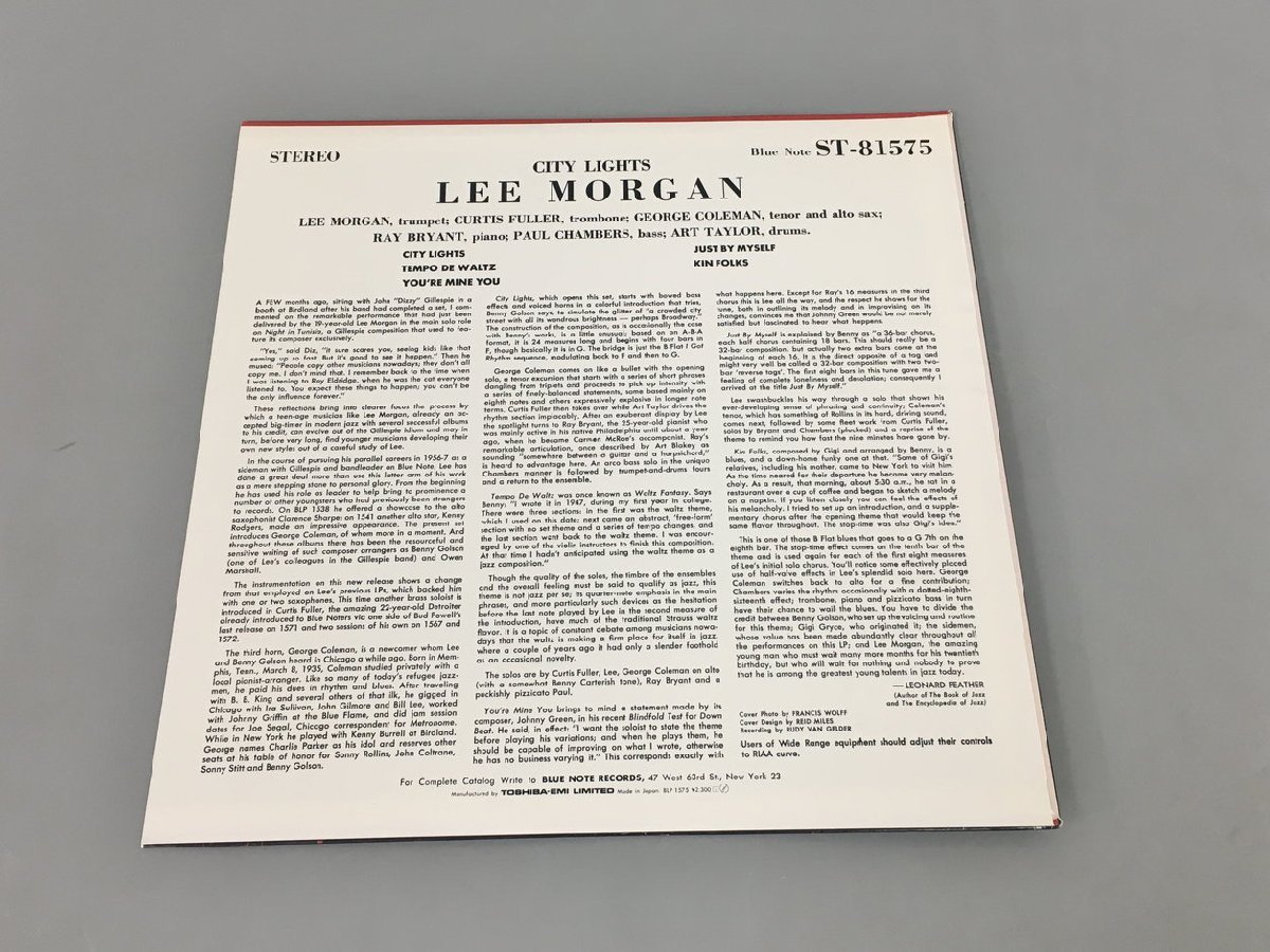 LPレコード Lee Morgan-City Lights BLUE NOTE BLP-1575 2310LBR064_画像2