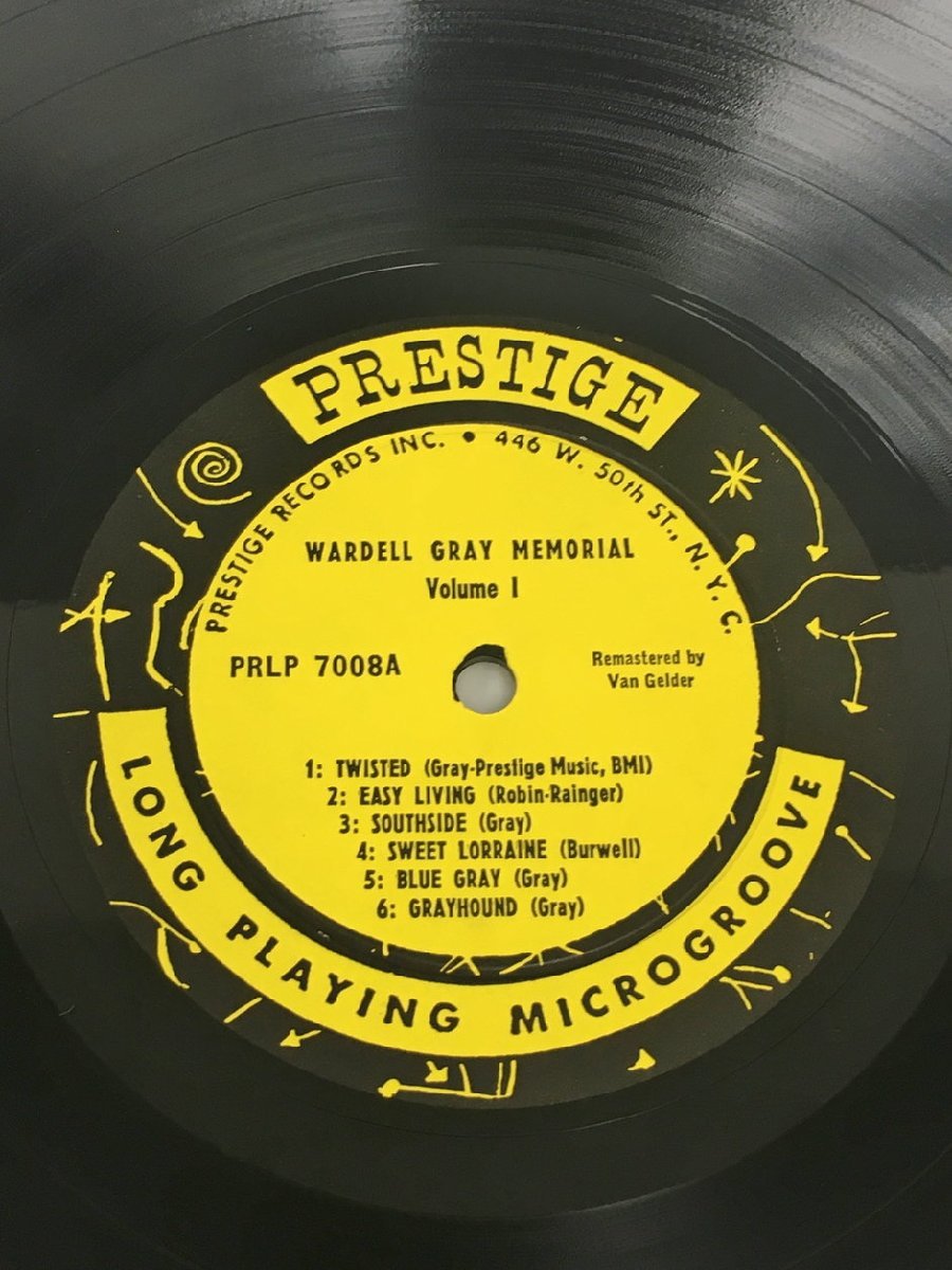 LPレコード WARDELL GRAY/Memorial Volume ONE Prestige PRLP 7008 2310LBR051_画像6