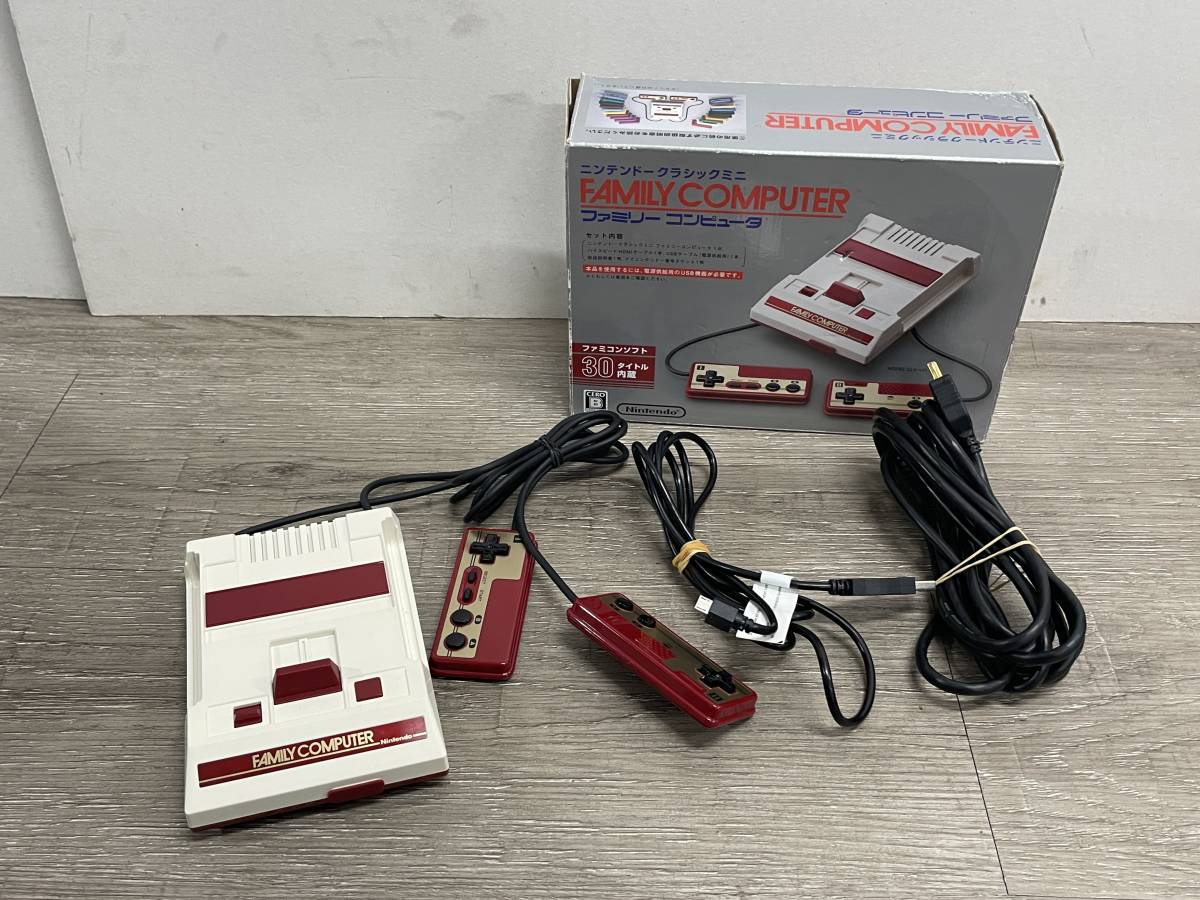 ☆ FC ☆ クラシックミニ ファミリーコンピューター 動作品 状態良好 ファミコンミニ 本体 ケーブル 箱 付属 内箱欠品 Nintendo 任天堂_画像1