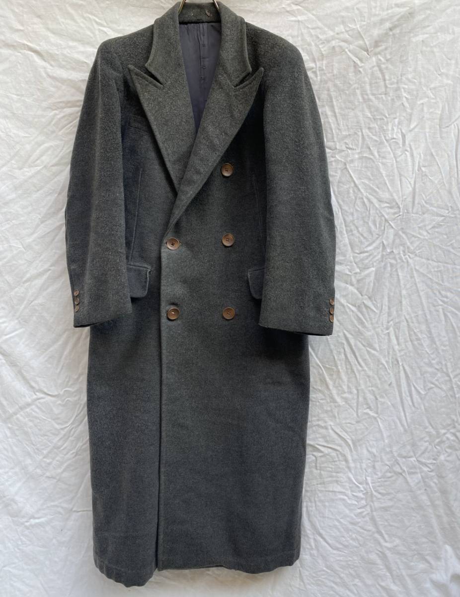ビッグサイズ 戦前 戦後 ピークドラペル ダブルブレスト コート COAT 外套 JAPAN VINTAGE ジャパンヴィンテージ 日本の古い服 30s40s50s