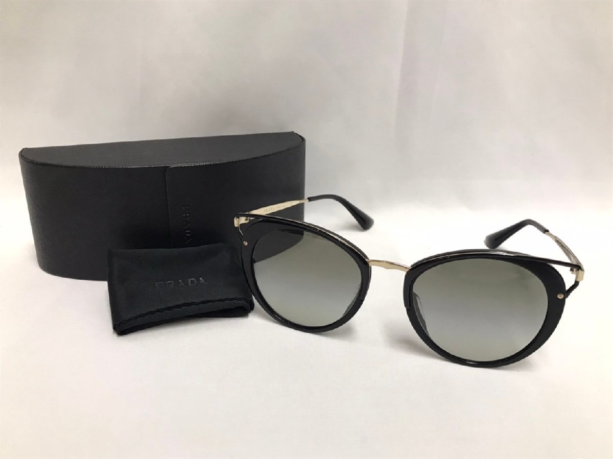 美品♪PRADA プラダ サングラス SPR66T-F 54□20 1AB-0A7 145 2N メガネ 眼鏡 ブラック系 シルバー系 メンズ レディース ケース付き♪_画像1