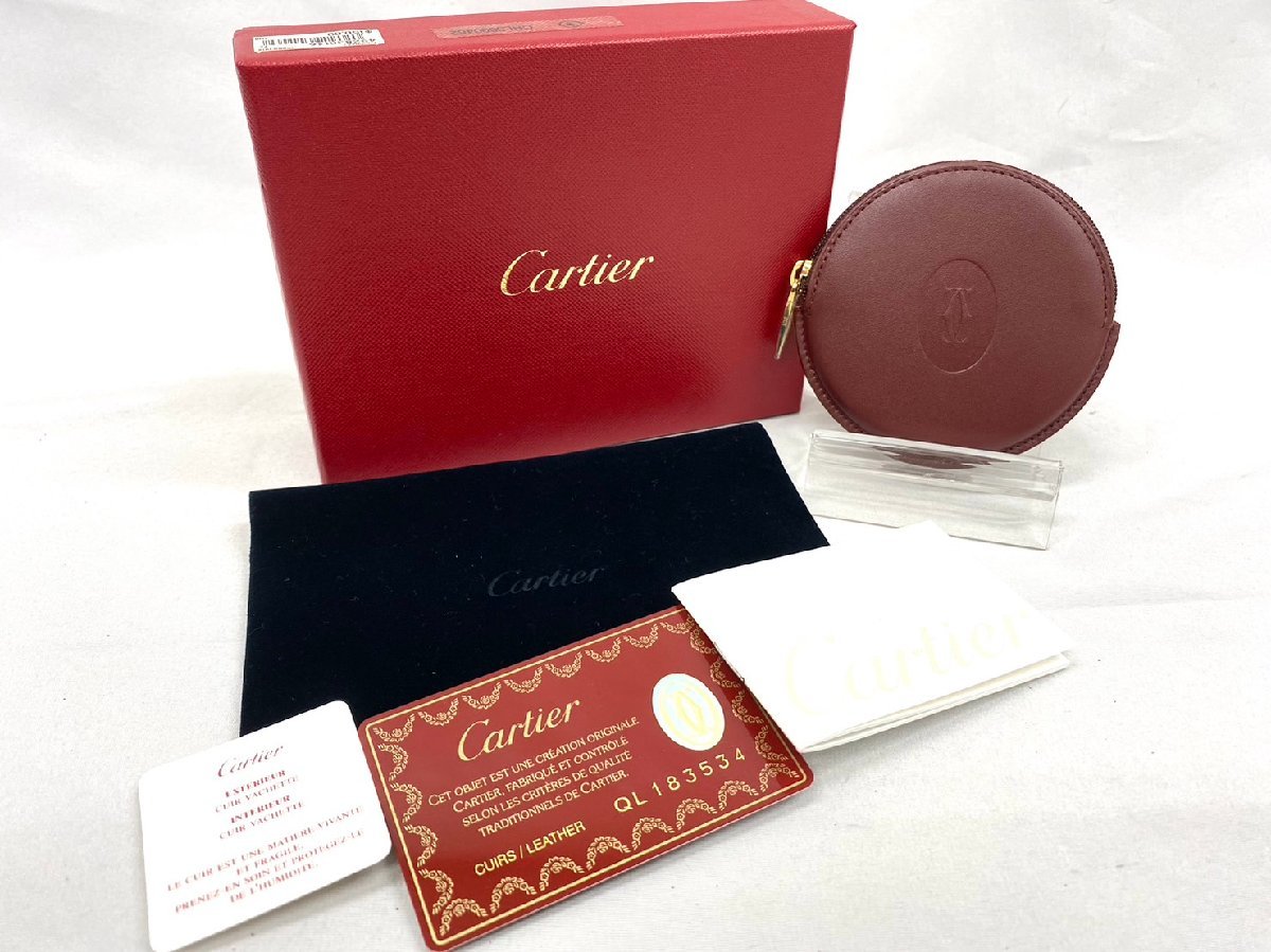 未使用品◇◇Cartier カルティエ マストライン レザーコインケース コインパース 小銭入れ ボルドー系◇◇_画像1