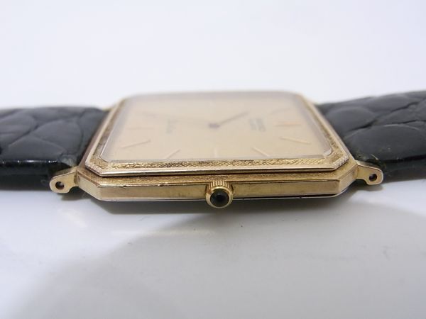 1円 SEIKO セイコー ドルチェ 6730-5160 10KT アナログ ゴールド文字盤 スクエア レディース メンズ腕時計_画像3