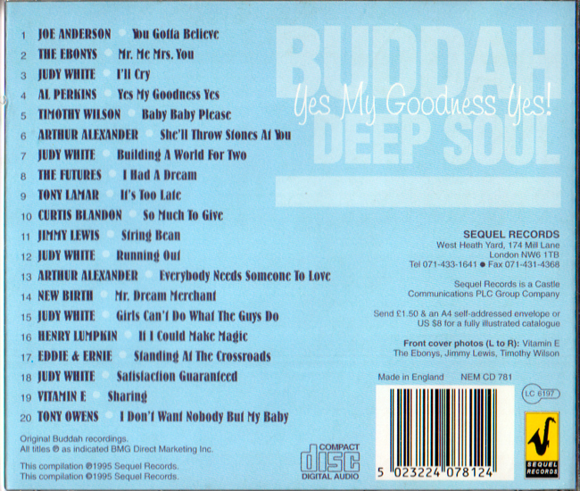 BUDDAH DEEP SOUL・Yes My Goodness Yes! / ブッダ ディープ ソウル ＣＤ全20曲_画像2