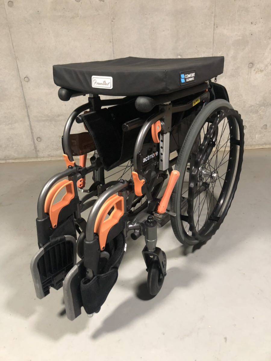 定価約13万 アクトモア actmore ヴィーボ 自走式車椅子 2019年製 ブラック×オレンジ フロンティア 中古美品 引取歓迎_画像10