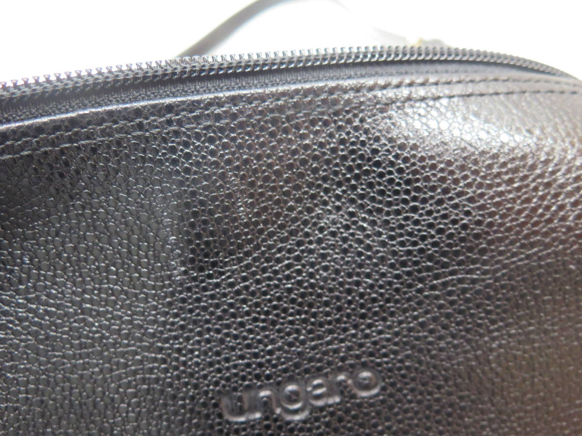 ungaro Ungaro cow leather 2Way shoulder bag black black made in Japan 