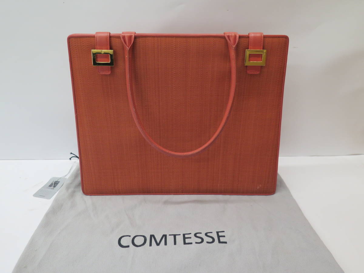 美品　COMTESSE　コンテス　ホースヘア　ハンドバッグ　ビジネスバッグ　カードケース・鏡・保存袋