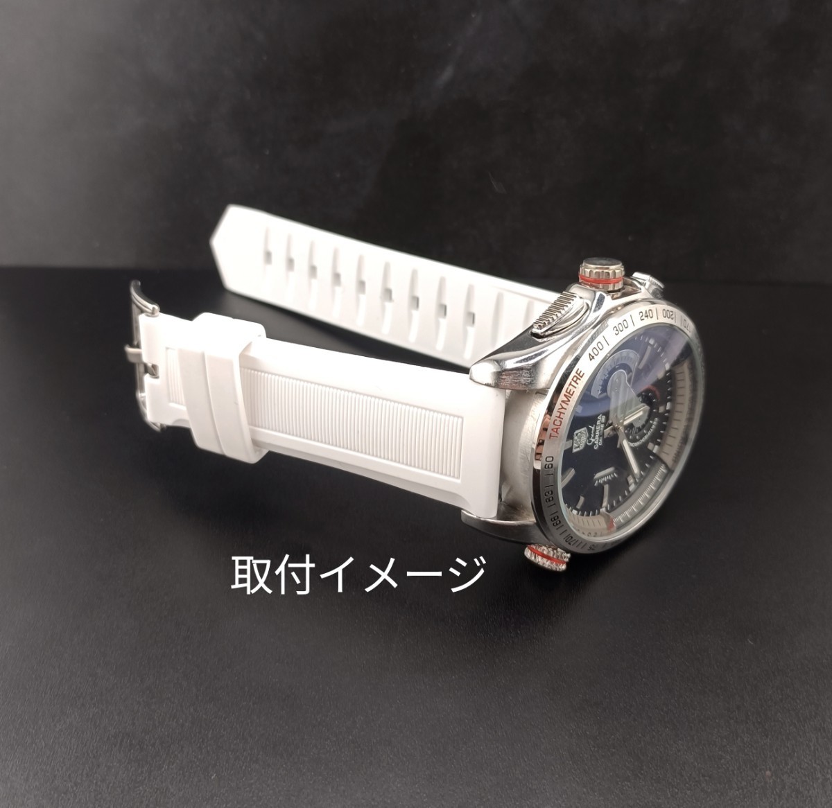 22mm 腕時計 シリコン ラバーベルト ホワイト 白 尾錠タイプ 【対応】タグホイヤー Tag Heuer