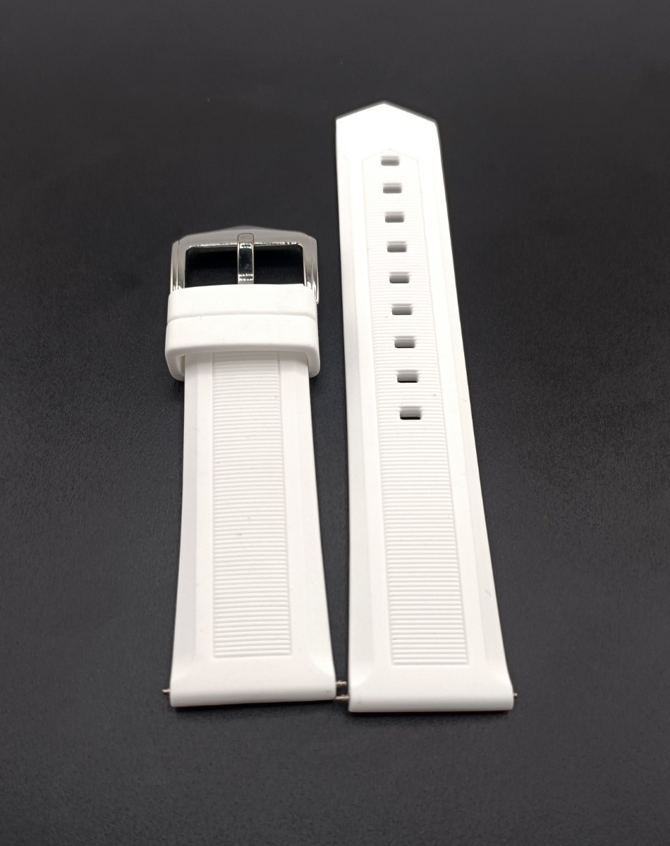 22mm 腕時計 シリコン ラバーベルト ホワイト 白 尾錠タイプ 【対応】タグホイヤー Tag Heuer