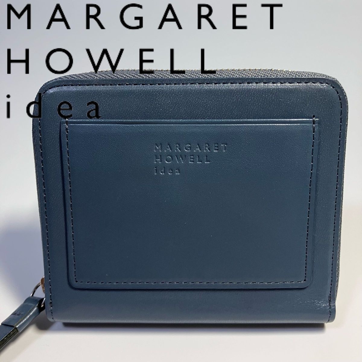 マーガレットハウエル アイデア 二つ折り財布 ピルモント牛革 ロゴ外側カード 財布 レザー